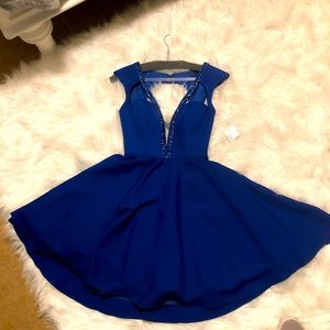 Sherri Hill Royal Blue A-Line Short Formal Dress Size 2